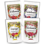 Das fruitjunkies Bundle 36g Tüten bestehend aus Himbeere, Erdbeere, Mango, Heidelbeere