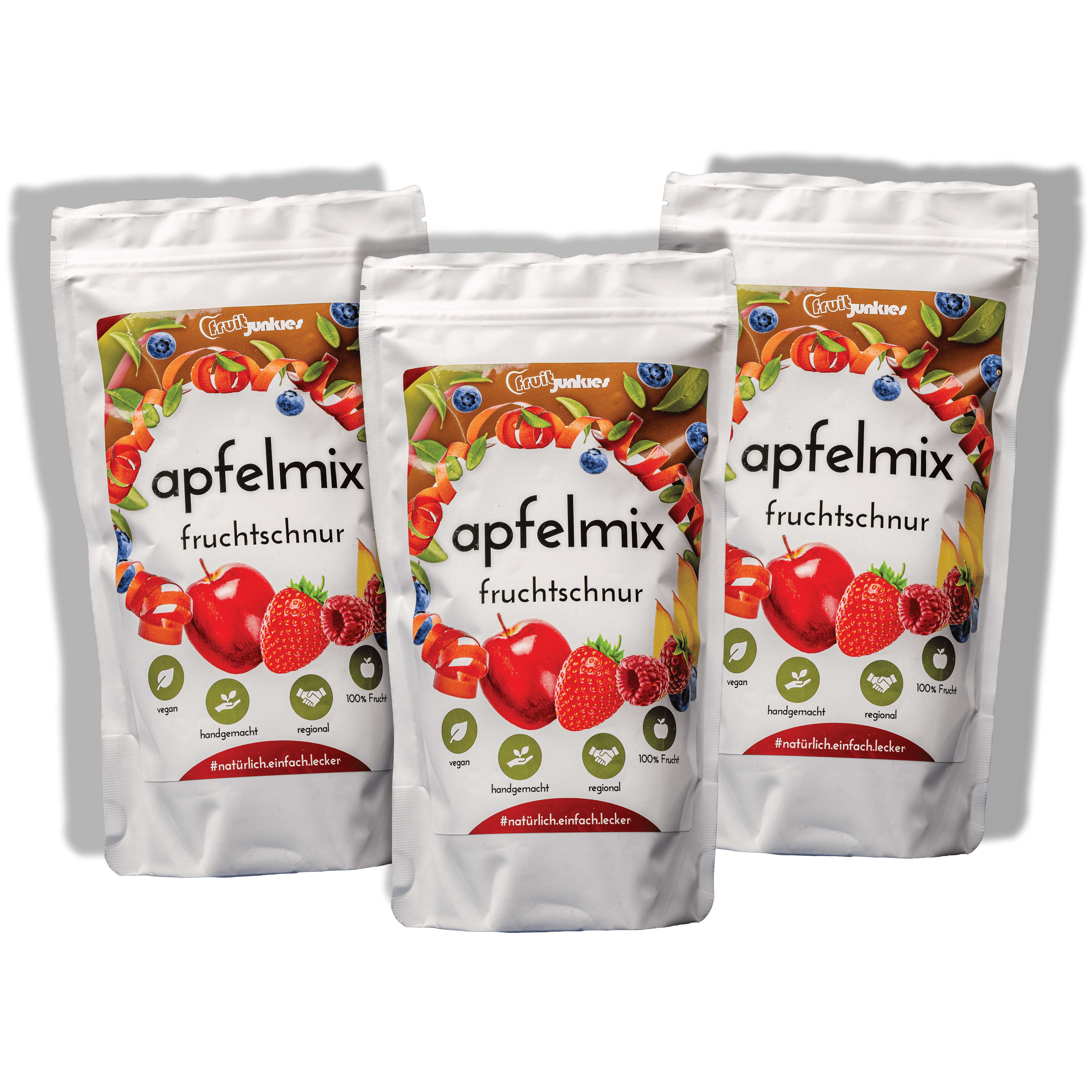Fruitjunkies Fruchtschnüre 80g in apfelmix Tüte 3 mal