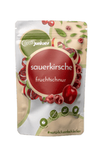 Fruchtschnur Sauerkirsche 80g Tüte Vorderseite